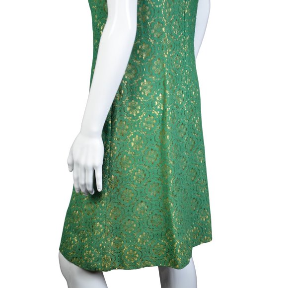 Estate Collection/Vintage 1960s Green Eyelet A-Line Dress Size 18 Awesome! - Picture 10 of 14
